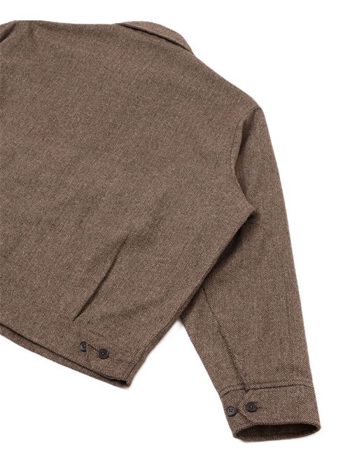 Brown Wool Herringbone S130 Jacket Universal Works. | 35189BROWN
